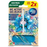 Гелевий підвісний блок для туалету Ambi Pur WC Active Gel-Block Водяні квіти, 2х45 г